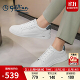 金利来（Goldlion）男鞋时尚个性耐磨板鞋舒适系带休闲鞋55323073920A白-41码