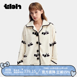 野兽派家居（tbh）熊猫嘭嘭法兰绒家居服套装可外穿秋冬长袖情侣睡衣礼物 熊猫嘭嘭法兰绒家居服 撅屁屁 XL