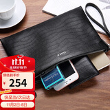 高尔夫（GOLF）头层牛皮男士手包多卡位手拿包鳄鱼纹大容量信封手抓包送男友礼物