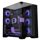 LIANLI联力包豪斯O11 Vision Compact 海景房台式电脑机箱 黑色 三面玻璃/中塔机箱/ATX