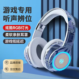 瞄音开学礼物高端2026头戴式耳机蓝牙耳机国潮风无线PC电脑高音质高颜值电竞游戏耳机头戴式插卡 诗和远方白蓝 高品质版本
