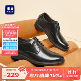 海澜之家HLA皮鞋男士商务秋冬正装德比鞋HAAPXM4EBH221 黑色增高加绒40