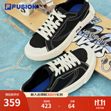 FILA FUSION斐乐女鞋帆布鞋女 低帮板鞋POP轻质帆布鞋休闲运动鞋女 黑-BK 36.5