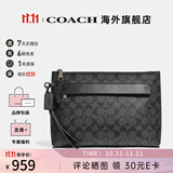 COACH/蔻驰 官方授权 新款男士时尚休闲手拿包圣诞节礼物情人节礼物 【保税仓发货】黑色F29508CQBK