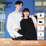 BOY LONDON【秋日极简】秋季情侣款提花潮牌无帽圆领卫衣N03029 黑色 S