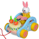 班德斯特（BANDSTER）拖拉学步拉线手拉宝宝2岁儿童拉着走的小狗拉绳牵引拉拉车玩具 兔子拉车