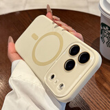 蓝妮子适用 苹果18promax手机壳 iphone18pro max手机壳苹果17pro手机壳苹果17promax手机壳磁吸液态硅胶 相机按键全包【古董白】自带镜头膜 苹果17ProMax