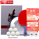 红双喜DHS狂飚王皓乒乓球拍 横拍 狂飚皓双面反胶皮 含拍套