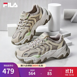 FILA斐乐女鞋休闲鞋鱼刺二代老爹鞋运动鞋增高厚底慢跑鞋SOFIA Ⅱ 银云/羽毛灰-SF 36