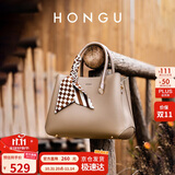 红谷（HONGU）女包单肩包女手提包包牛皮斜挎包丝巾搭配戴妃包生日礼物送女友