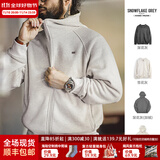 马登工装美式休闲摇粒绒连帽卫衣男秋季重磅加绒运动外套男士开衫上衣 雪花灰 【加绒版】 XL