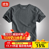 AK ARMY纯棉重磅短袖t恤男夏季款男士休闲百搭圆领复古体恤纯色打底衫 花灰色 XL