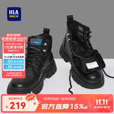 海澜之家HLA马丁靴男户外休闲英伦风百搭工装靴HAAGZM4AB70567 黑色加绒39