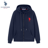 U.S. POLO ASSN.保罗卫衣男春秋长袖T恤上衣休闲打底衫卫衣连帽外套 藏青 XL 