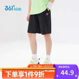 361°儿童短裤夏季男女童3-12岁透气运动裤梭织五分裤 黑 175