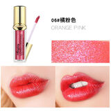 死亡芭比粉口红唇彩亮晶晶闪亮亮片唇釉玫紫色唇蜜珠光带 06橘粉色