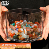 寿禾 玻璃瓶水培植物桌面盆栽加厚透明插花瓶 12*12cm方形水培玻璃瓶