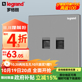 罗格朗（LEGRAND）开关插座逸景深砂银灰色86型面板清单报价 电话+超五类网络 弱电类