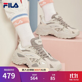 FILA斐乐SOFIA鱼刺鞋女鞋跑步鞋复古老爹鞋女增高鞋休闲鞋 南极灰/合金灰-AG 35.5