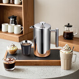 TEOTM 304咖啡法压壶手冲便携双层不锈钢咖啡法式保温滤压家用冲茶打奶