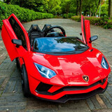 尚好嘉儿童遥控电动汽车可坐人四轮摇摆玩具车可驾驶电瓶男女宝宝小孩车 顶配红：升级四驱+12V大电瓶+皮座+全功能