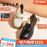 百丽2025新款马衔扣乐福女百搭单鞋Z3B1DAA5 黑色 37