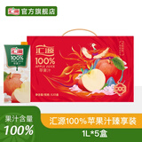 汇源100%果汁饮料1L橙汁桃汁苹果汁葡萄汁中秋送礼礼盒 苹果汁1L*5盒装【臻享礼盒装】