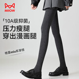 猫人120g波点灰色打底裤女秋冬无绒保暖格雷压力显瘦外穿miu系连裤袜