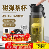 PAKCHOICE磁弹泡茶杯茶水分离磁吸杯Tritan大容量泡茶杯便携车载水杯