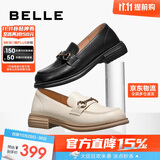 百丽2025新款马衔扣乐福女百搭单鞋Z3B1DAA5 米白 39