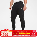 耐克男运动裤冬季加绒束腿针织休闲裤时尚百搭BV2672-010黑色XL