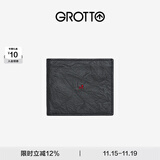 个乐经典羊皮短款钱包手工真皮多卡位卡夹卡包情侣礼物 经典黑（木马）