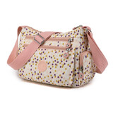 佳韩牛津布斜挎单肩包旅行背包女士休闲防水尼龙斜跨妈妈包帆布包 彩色圆点