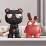 简艺饰家乔迁之喜搬家礼物家居客厅玄关装饰新居摆件工艺品萌趣熊组合