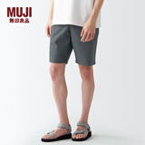 无印良品 MUJI 男式 棉水洗府绸 短裤休闲短裤男款夏季纯棉全棉AED14A2S 深灰色 M