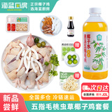 海蓝厨房正宗海南椰子鸡汤火锅 160天散养文昌鸡 新鲜食材 半成品方便菜 【秋冬滋补】五指毛桃虫草椰子鸡汤套餐4.6斤