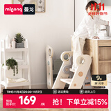 曼龙宝宝洗手台阶凳儿童垫脚凳婴幼儿洗脸楼梯洗漱台踩凳脚踏增高 折叠扶手凳-摩卡里棕