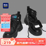 海澜之家HLA马丁靴男士休闲鞋秋冬工装鞋子男HAAGZM4AB70567 黑色加绒42