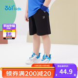 361°儿童短裤夏季男女童3-12岁透气运动裤梭织五分裤 黑 110