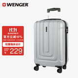 威戈（WENGER）瑞士军刀行李箱20英寸拉杆箱登机箱万向轮商务旅行箱密码箱银色