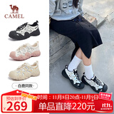 骆驼（CAMEL）丑萌登山鞋女时尚撞色户外休闲鞋 L24S076620 米/银/黑 39
