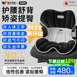 藤田制药护腰坐垫靠背办公室久坐神器舒适透气人体工学椅腰靠垫 星耀黑F1