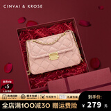 CinvaiKrose【阿Sa蔡卓妍同款】包包女包2025新款斜挎包单肩包菱格链条小方包 粉色【礼盒款】生日礼物送女友