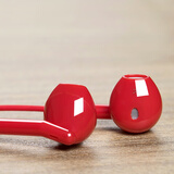 倍客维 有线耳机入耳式hifi重低音适用全民K歌带麦唱歌华为oppo小米一加vivo手机耳机通用耳塞 红色 3.5mm圆插头