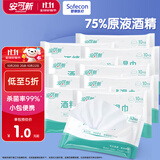 安可新 75%酒精湿巾【10抽*10包】大尺寸杀菌清洁湿纸巾儿童上学便携装