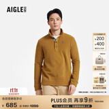 AIGLE艾高抓绒衣经典款POLARTEC户外保暖休闲耐穿半拉链上衣男士 烟草色 BE483 L (180/96A)