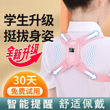 斐悦驼背小孩纠正儿童矫姿带坐姿矫正器背部矫正器矫姿器学生 升级款角度可调|粉色|液晶计数 均码 身高80-175cm 体重15-70kg