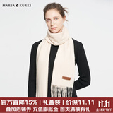 玛丽亚·古琦（MARJA KURKI）山羊绒围巾女冬季 纯色披肩围巾百搭保暖情侣款 盛放的雪花 米色