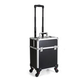 纳诗莲（NiceLand） 专业化妆箱拉杆跟妆师手提便携大容量带锁上门美甲纹绣美发美睫 黑色