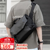 viney斜挎包男士简约单肩包时尚潮流骑行邮差包个性百搭背包男包